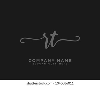 RT Initial Handwriting Logo Vector