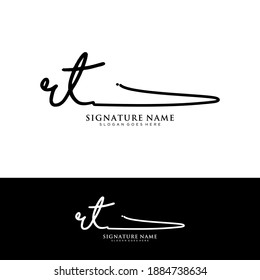 RT Initial letter handwriting and signature logo.