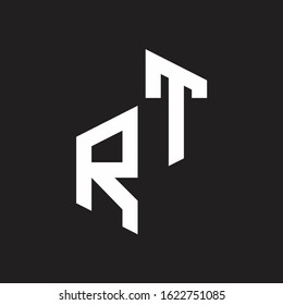 RT Initial Letters logo monogram with up to down style