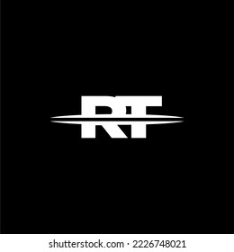 Logo de monogramme RT pour les jeux avec motif Gémotérique de forme de ligne sur fond isolé