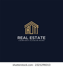 RT logo de monogramme initial pour le design immobilier