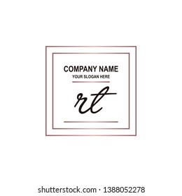 RT initial signature logo. handwriting logo template vector,