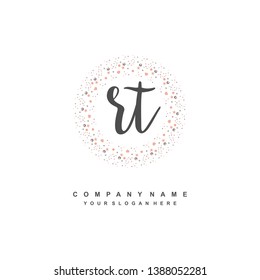 RT initial signature logo. handwriting logo template vector,