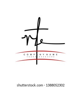 RT initial signature logo. handwriting logo template vector,