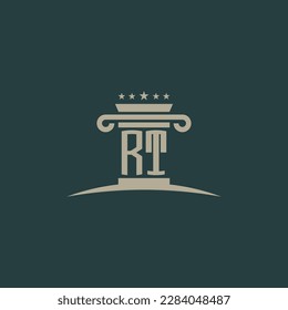 RT initialisiert Gesetz der Justiz Logo Vektordesign-Vorlage