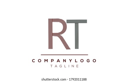 RT initials monogram letter text alphabet logo design