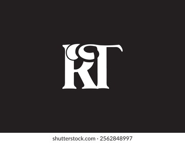 RT latter ligature typography logo design template
