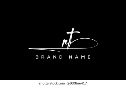 RT letter beauty handwriting vector logo. 