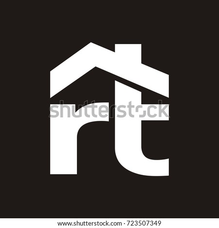 RT letter house logo design template vector