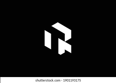 RT letter logo design on luxury background. TR monogram initials letter logo concept. RT icon design. TR elegant and Professional white color letter icon on black background.