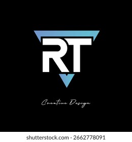 RT Letter Logo in Triangle -Modern Gradient Monogram for Branding and Identity Design