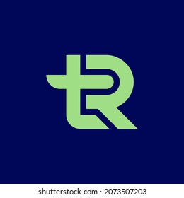 RT-Zeichen-Logo. die Kombination der Buchstaben R und T in eine neue, originelle und moderne Form