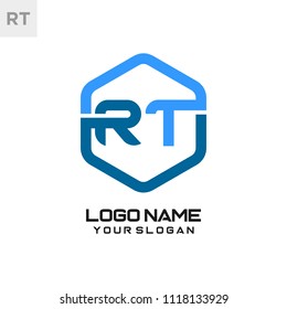 RT logo letter initial, Abstract polygonal Background Logo,