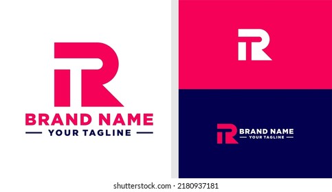 RT LOGO MONOGRAM NEGATIVE SPACE SIMPLE EDITABLE