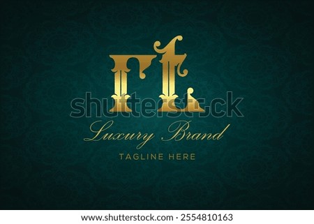 RT LUXURY LETTER LOGO DESIGN. It is a luxury letter monogram logo, this logo is made by combining two letters