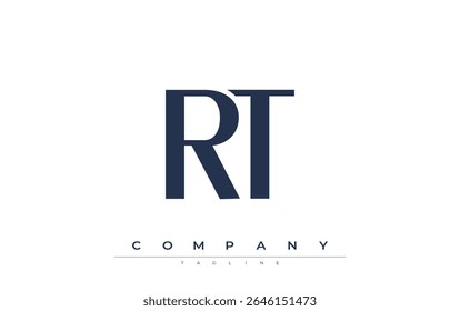 RT Modern Initials Logo Design. Branding logo with stylized initials showcasing bold design and modern aesthetic. Ideal for professional business branding or creative projects focusing on minimalistic