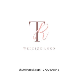 Logotipo del monograma de RT. icono caligráfico de la firma. logotipo de la boda
