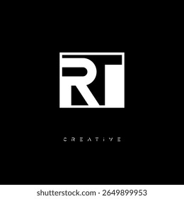 RT Negative Space Monogram – Minimalist Black and White Letter mark Logo for Creative Branding, Fashion Identity and Modern Design Concepts
