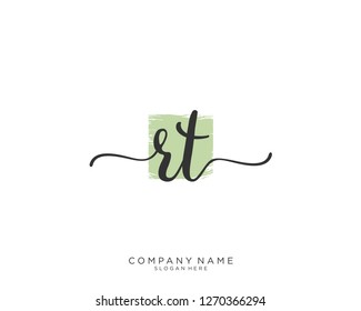 RT R T Initial handwriting logo vector 