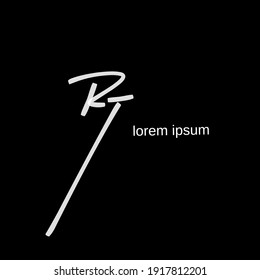 Modèle de logo initial de la signature Rt image vectorielle