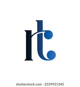 RT Simple alphabet modern minimalist negative space font vector business logo design