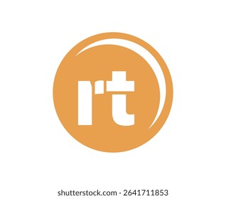 RT sport emblem or team logotype. Ball logo with a combination of Initial letter R and T for balls shop, sports company, training, club badge. Vector illustration.