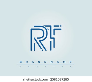 RT Technology Letter Logo Template. This tech letter logo is a graphic mark that uses letters to represent a technology company.