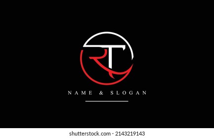 RT, TR, R, T abstract letters logo monogram
