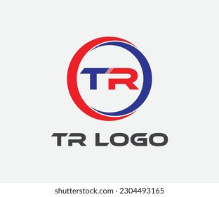 Logo de lettres abstraites RT, TR, R et T, lettres de l'alphabet monogramme logo monogramme, logo TR ou RT abstrait TR initiales, alphabet TR ou RT illustration monogramme modèle de logo vectoriel en forme ronde