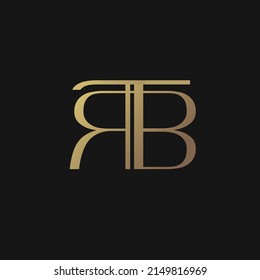 Logotipo de RTB Logo Elegante Monograma. Icono de resumen de la letra BTR. Alfabeto de lujo R,T,B. Personajes modernos, elegantes y de lujo para la identidad de marca de la empresa