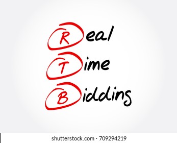RTB - Real-time bidding, acronym business concept background