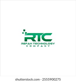 The RTC initials logo is in metallic green and on a white background