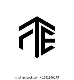 rTE Letter Logo Design polygon Monogram Icon Vector Template