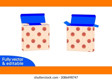 RTE or Reverse tuck end box dieline template and 3d render design color changeable and editable