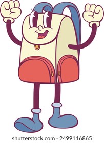 Rtero groovy school backpack cartoon character