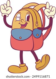 Rtero groovy school backpack cartoon character