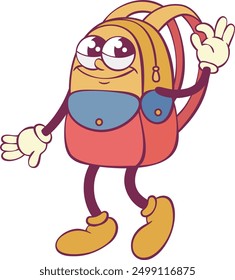 Rtero groovy school backpack cartoon character