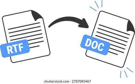 rtf to doc illustration for ui design and web design