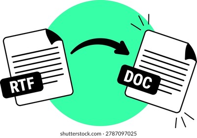 rtf to doc illustration for ui design and web design