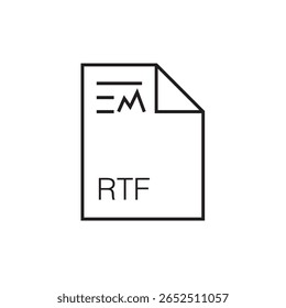 ícone de extensão de arquivo rtf estrutura de tópicos traçado editável eps 
