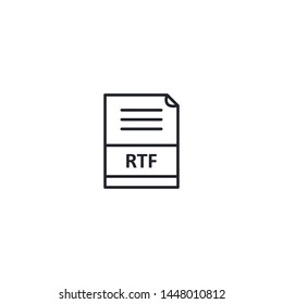 RTF File Extension Outline Icon Vector