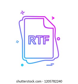 RTF file type icon design vector