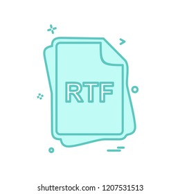 RTF file type icon design vector