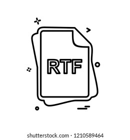 RTF file type icon design vector