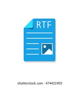 RTF file type icon. Vector illustration isolated on white background.