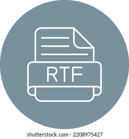 Rtf vector icon. Can be used for printing, mobile and web applications.