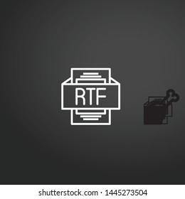 Rtf vector icon. Rtf concept stroke symbol design. Thin graphic elements vector illustration, outline pattern for your web site design, logo, UI. EPS 10.