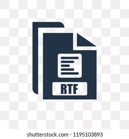 Rtf vector icon isolated on transparent background, Rtf transparency concept can be used web and mobile
