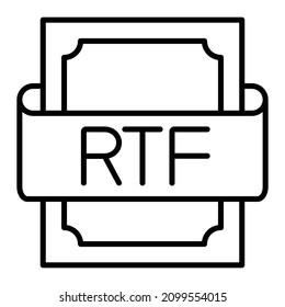 Rtf Vector Outline Icon Isolated On White Background
