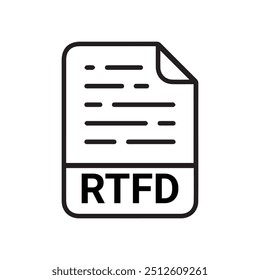 RTFD icon, RTFD outline vector icon. Thin line black RTFD icon, flat vector simple element illustration from editable big data concept isolated on white background